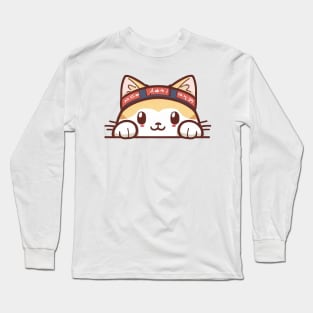 Sneaky japanese cat kitten so cutest Long Sleeve T-Shirt